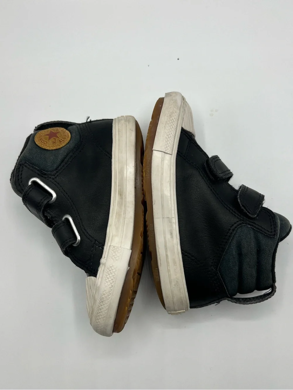 Converse Kids Black High-Top Sneakers with White Toe Caps